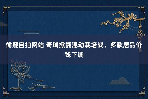 偷窥自拍网站 奇瑞掀翻混动栽培战，多款居品价钱下调