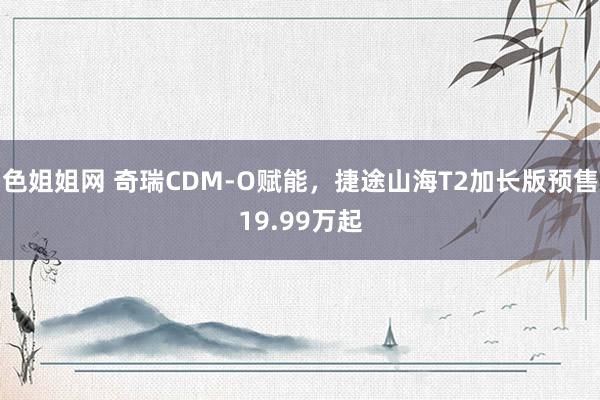 色姐姐网 奇瑞CDM-O赋能，捷途山海T2加长版预售19.99万起