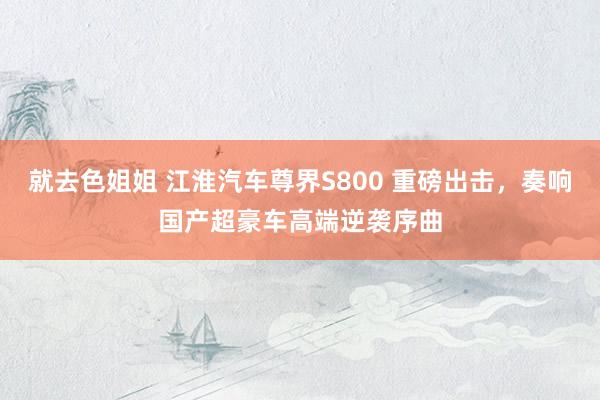 就去色姐姐 江淮汽车尊界S800 重磅出击，奏响国产超豪车高端逆袭序曲