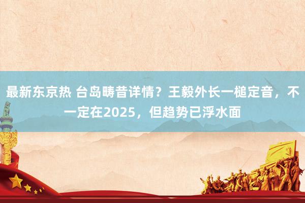 最新东京热 台岛畴昔详情？王毅外长一槌定音，不一定在2025，但趋势已浮水面