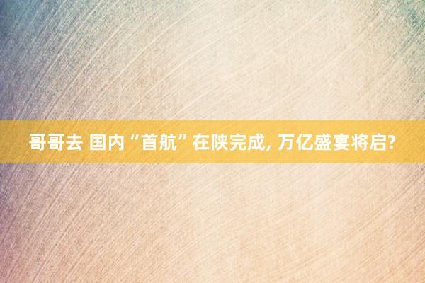 哥哥去 国内“首航”在陕完成, 万亿盛宴将启?