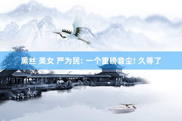 黑丝 美女 严为民: 一个重磅音尘! 久等了