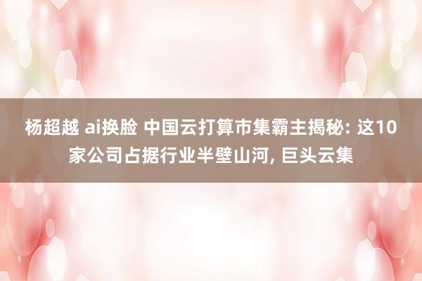 杨超越 ai换脸 中国云打算市集霸主揭秘: 这10家公司占据行业半壁山河, 巨头云集