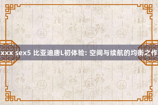 xxx sex5 比亚迪唐L初体验: 空间与续航的均衡之作