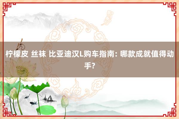 柠檬皮 丝袜 比亚迪汉L购车指南: 哪款成就值得动手?
