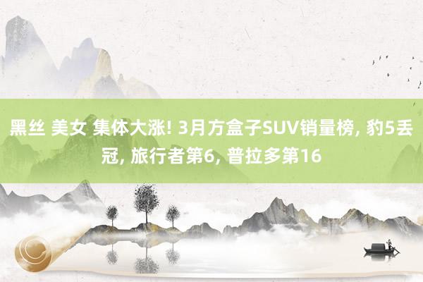 黑丝 美女 集体大涨! 3月方盒子SUV销量榜, 豹5丢冠, 旅行者第6, 普拉多第16