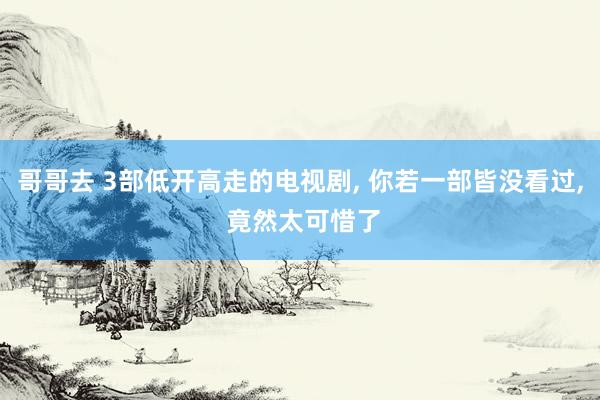 哥哥去 3部低开高走的电视剧, 你若一部皆没看过, 竟然太可惜了