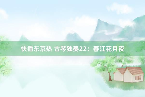 快播东京热 古琴独奏22：春江花月夜