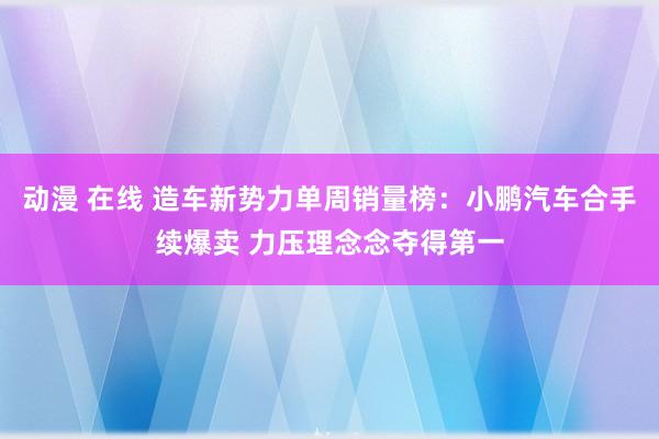 动漫 在线 造车新势力单周销量榜：小鹏汽车合手续爆卖 力压理念念夺得第一