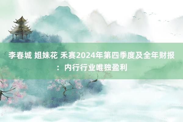 李春城 姐妹花 禾赛2024年第四季度及全年财报：内行行业唯独盈利