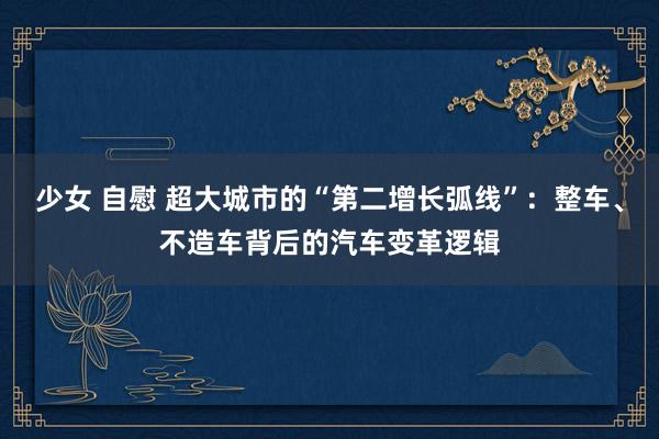 少女 自慰 超大城市的“第二增长弧线”：整车、不造车背后的汽车变革逻辑